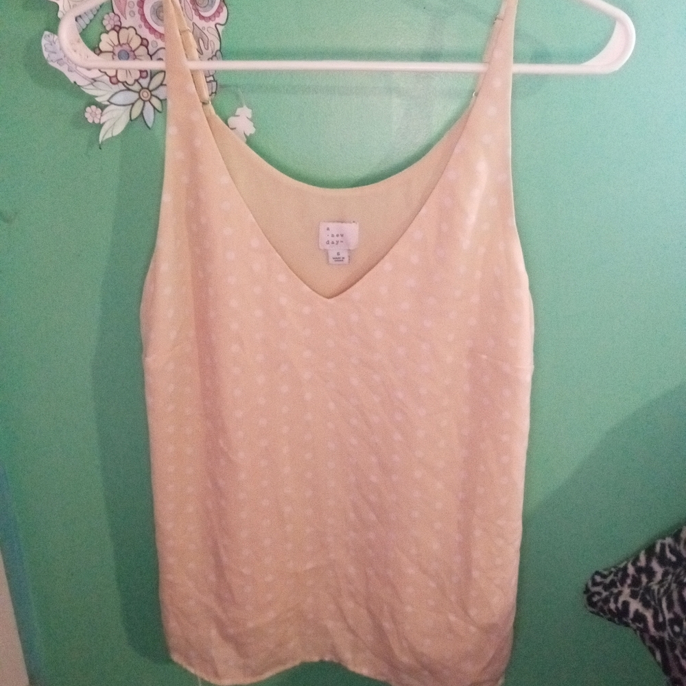Yellow and white tank top